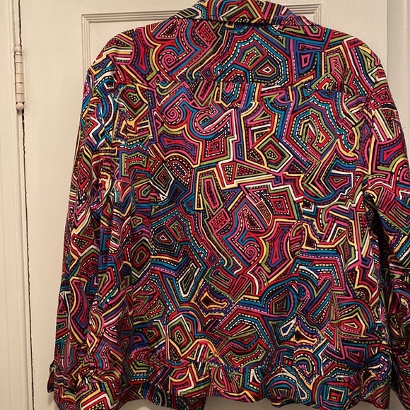 Chico’s Multicolored Utility Jacket - Size 3 - Picture 7 of 9